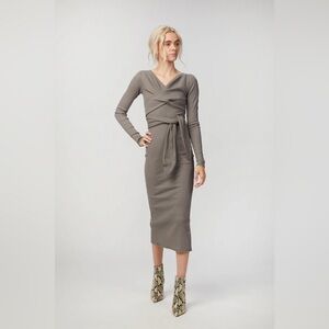 The Line by K Saloma II Wrap Dress in Gray Size S